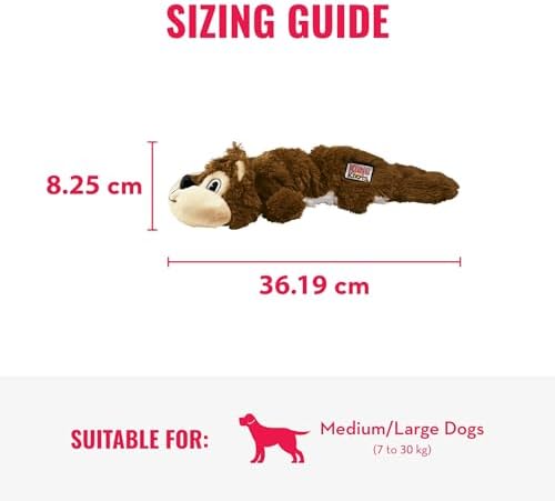 KONG Scrunch Knots (Squirrel, Medium/Large) Plush Dog Toy with Knotted Rope