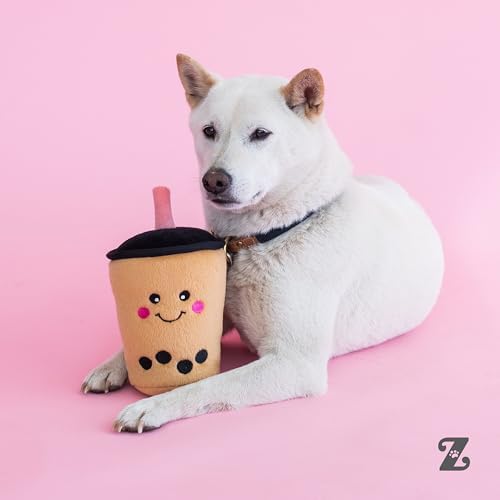 ZippyPaws NomNomz Dog Squeaky Toys to Keep Them Busy - Boba Milk Tea