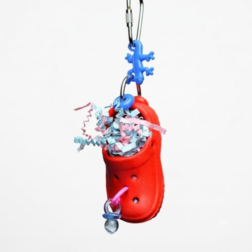 Croc-Fetti Shreddable Bird Toy, Colorful Foraging Chew Toy with Confetti for Parakeets, Conures and Small Parrots, 3x1.5 Inch