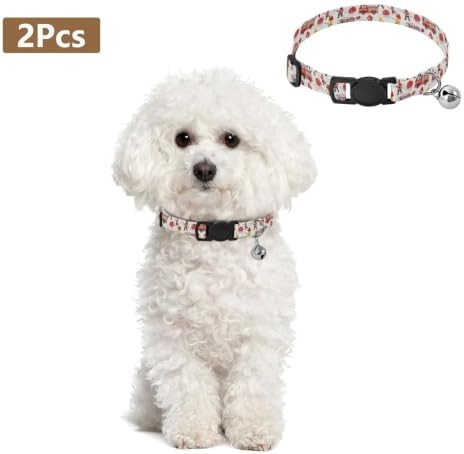2 Pack Cat Collars Cartoon Firefighters Cat Collar Breakaway with Bell, Adjustable Length 10.6" to 17.1"