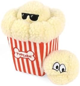 P.L.A.Y. Cute Plush Dog Toys - Hollywoof Cinema, Movie Themed Durable Squeaker Chew Toy, Great for Puppies & Small, Medium, Large Dog Breeds - Machine Washable, Recycled Materials (Poppin' Pupcorn)