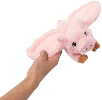 Tall Tails Fling and Fetch Plush Toy for Dogs, Pig