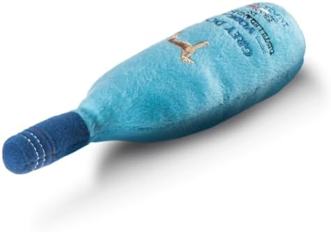 Dog Diggin Designs Grey Dogs Vodka Plush Dog Toy | Luxury-Inspired Parody Vodka Bottle Dog Toy with Squeaker, Soft Plush Novelty Dog Toy – Shaken, Not Stirred!