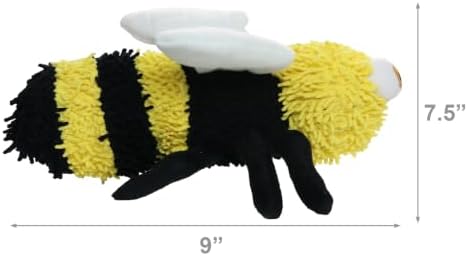 MIGHTY Tuffy Microfiber Medium Ball Bee Dog Toy