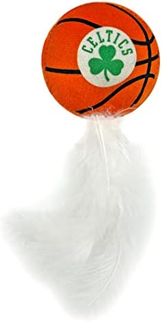 BEST PLUSH CAT TOY: NBA BOSTON CELTICS Complete Set of 3 piece Cat Toys filled with Fresh Catnip. Includes: 1 Jersey Cat Toy, 1 Basketball Cat Toy with Feathers & 1 #1 Fan Cat Toy. Beautiful Team LOGO