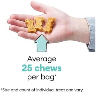 Wiggles & Wags Peanut Butter Chewy Bones Dog Treats, 6 oz, with DN Essentials Bone Shaped Waste Bag Dispenser
