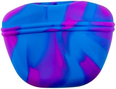SparkDog K9 Snack Sack – Clip-On Silicone Dog Treat Pouch with Magnetic Closure, Hands-Free Training Bag for Walks, Obedience, Agility, Puppy & Dog Training Accessories (Blue Swirl)