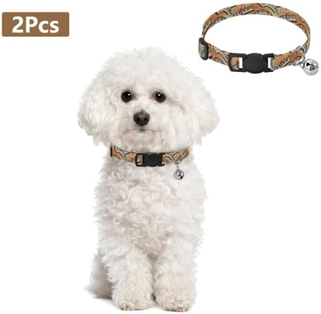 Vintage Piano Music Notes Easy to Wear Kitten Collars 2 Pack Soft Polyester Pet Collar