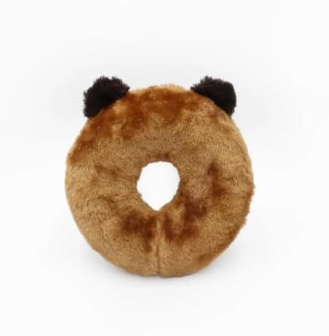 ZippyPaws Donutz Buddies Interactive Pet Toys - Donut Dog Hide and Seek Toy, Puppy Toys, Colorful Squeaky Dog Toys, Bear, Original, (ZP1032)