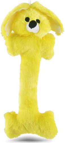 Jeffers Pet Plush Bone Squeaker Dog Toy, 14" - Yellow Bunny