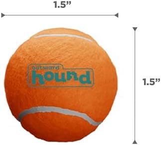 Outward Hound Squeaker Ballz – Squeaky Tiny Tennis Balls for Small Dogs Under 15 lbs, Fetch & Training, X-Small (1.5"), 4-Pack