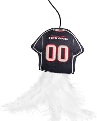 Pets First NFL Houston Texans Team Jersey Wand with CAT NIP, Cat Toy Jersey Shaped Plush Teaser Toy for Cats & Kittens - Interactive Pet Toy for Play & Exercise