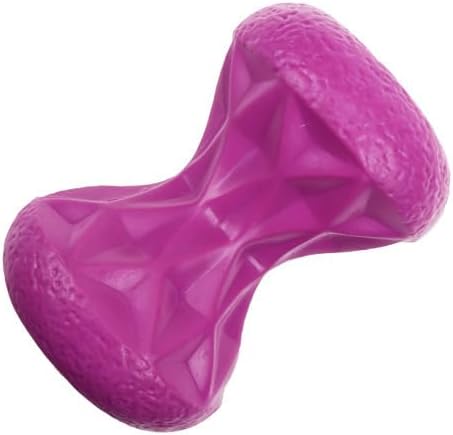 Sandglass Interactive Dog Food Dispenser Toy,chew Resistant, Dumbbell Shape,Teeth Cleaning Treat Puzzle Ball for Dogs (Purple)