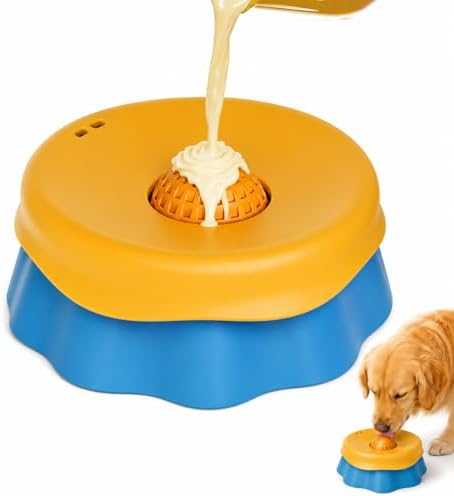 Slow Feeder Dog Bowl, 2-in-1 Rolling Lick Bowl for Dogs