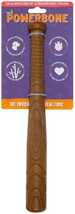 Powerbone Pet Chew Toy for Dogs - Durable, Non Toxic & Pet Safe - Best for Aggressive Chewers, Long Lasting Dental Health, Dog Teeth Cleaning, Dog Life Stages - Baseball Bat 12"