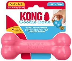 KONG Puppy Goodie Bone, Natural Rubber Chew, for Small Puppies, Pink