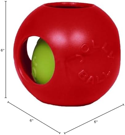 Jolly Pets Teaser Ball Interactive Dog Toy, 6 in Medium, Red