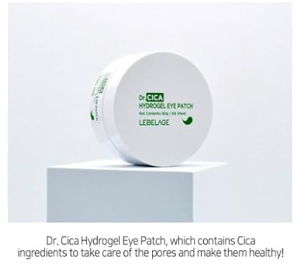 LEBELAGE Eye Patch Hydrogel 60 Sheets | Cooling Hydrogel Under Eye Patches with Gold | Moisturizing Eye Care for Daily Skincare Routine (Cica)
