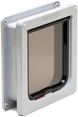 Cat Mate 4-Way Locking Cat Flap Bundle with Wall Liner, White