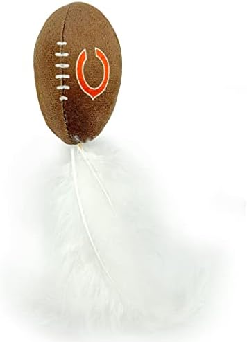 Best Plush CAT Toy - NFL Chicago Bears Complete Set of 3 piece Cat Toys Filled with Fresh Catnip. Includes: 1 Helmet Cat Toy, 1 Football Cat Toy with Feathers & 1 Beer Bottle. Beautiful Team Logos