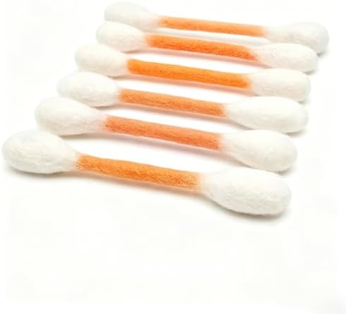 6 PCS Catnip Toy, Cotton Swabs Cat with Catnip, Swabs Catnip Toys Soft Plush Kicker Toys, Sturdy Teething Chew Toy for Indoor Cat, Giant Kitten Chew Sticks (Orange)