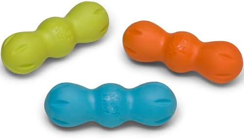 WEST PAW Zogoflex Rumpus Dog Chew Toy – Floatable Toy for Dogs, Aggressive Chewers – Puppy Chewing Toys for Catch, Fetch – Recyclable, Dishwasher-Safe, Small 5.25", Aqua Blue