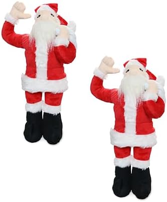 MIGHTY Tuffy 2 Pack Santa Ultra Durable Plush Dog Toy