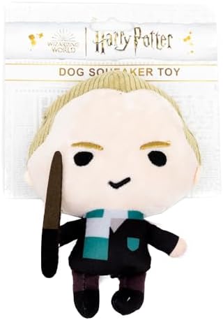 Buckle-Down The Wizarding World of Harry Potter Squeaky Plush Dog Toy for Large, Medium & Small Dogs, Draco Malfoy Standing Charm Full Body Pose, 2.5" x 5.5"