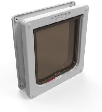 Cat Mate 4 Way Locking Cat Flap with Door Liner, White
