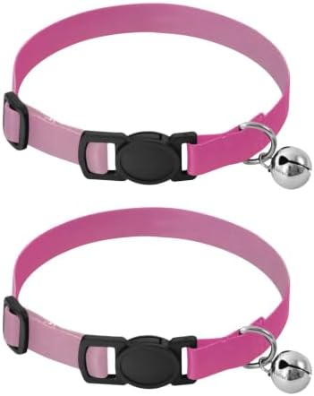 Gradient Pink Blue Kitten Collar 2 Pack Dog Collars for Small Dogs Adjustable Length 10.6" to 17.1"