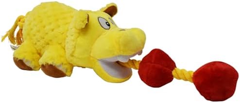 Hasbro 17in Dog Toys Squeak and Tug Hungry Hungry Hippos - Yellow/Red