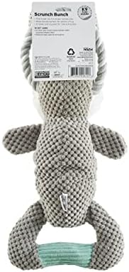 Outward Hound Scrunch Bunch Dog Tug Toy, Bunny, Plush & Squeaky, 16.7" | Multi-Textured, Crinkle & Squeaker Sounds, K9 Tuff Guard, Tug & Fetch, Interactive Play, Tough Chewers, Dogs & Puppies