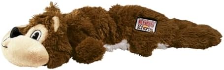 KONG Scrunch Knots (Squirrel, Medium/Large) Plush Dog Toy with Knotted Rope