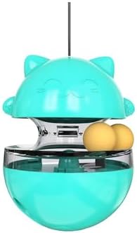 Interactive Cat Toy Treat Dispenser - Wobble Teaser Ball with Food Feeder and Swivel Wand for Cats & Kittens