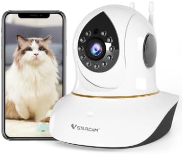 VSTARCAM Interactive Pet Camera with Dual WiFi Antennas, 360° Pan-Tilt, 2K Dog & Cat Camera with Phone APP, 2.4GHz WiFi, IR Night Vision, Motion Detection, 2-Way Audio, Dog Cameras for Pet Monitoring