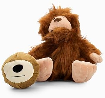 Flourish Pets 3 in 1 Multi-Layer Chew Toy for Active Dogs | Non-Toxic BPA Free Double Stitched Soft Fabric Exterior Dog Toys | Long-Lasting Dog Plush Toys - Small Sasquatch 9.5"
