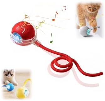 Interactive Cat Toys Balls, Chirping & Motion Activate Cat Toys（B Red）