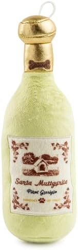 Haute Diggity Dog Santa Muttgarita Bottle Plush Dog Toy, Wine Parody Toy