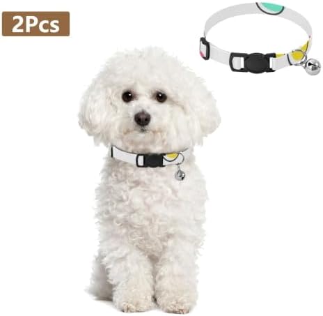 Cute Colorful Polka Dot Breakaway Cat Collars with Bell 2 Pack Pet Collars Adjustable Length 10.6" to 17.1"