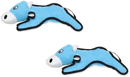 TUFFY® : 2 Pack Cow Dog Toy: Ultra Durable Plush Toy with Multiple Layers & Reinforced Seams, Washable and Floats, Original Construction