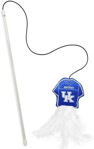 Pets First NCAA Kentucky Wildcats Team Jersey Wand with CAT NIP, Cat Toy Jersey Shaped Plush Teaser Toy for Cats & Kittens - Interactive Pet Toy for Play & Exercise