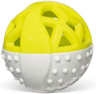 Messy Mutts Totally Pooched Catch n Squeak Ball, 3.5 Inch, Grey/Green