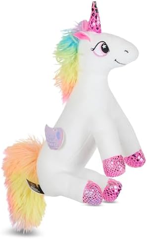 Bow Wow - Unicorn Squeaky Plush Dog Toy with Crinkle Sound | Fun Food & Novelty Shape | Durable Canvas & Soft Plush Toy for Toss | Tug & Fetch | Interactive Puppy Toy for Small & Medium Dogs (1 Count)