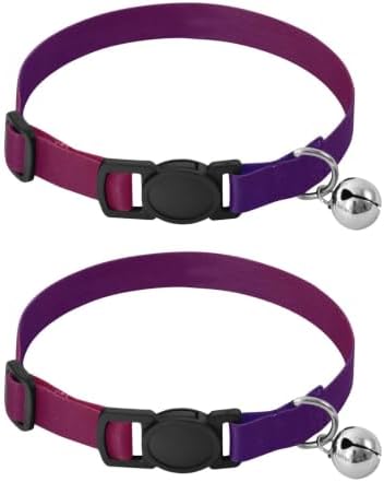 Gradient Blue to Red Pet Collar 2 Pack Collar for Puppy Adjustable 10.6 to 17.1 Inches