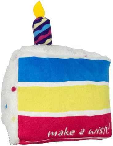 Huxley & Kent Power Plush Squeaky Dog Toy, Make a Wish Cake, Large