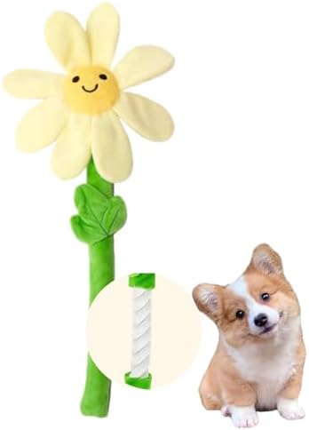 CECE PAW Interactive Puppy Plush Toys - Crinkle Flower Rope Toy, Chew Toys for Teething for Small & Medium Dogs