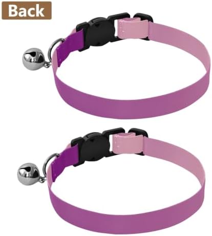 Purple Gradient Cat Collar Breakaway with Bell 2 Pack Small Dog Collar Adjustable 10.6 to 17.1 Inches