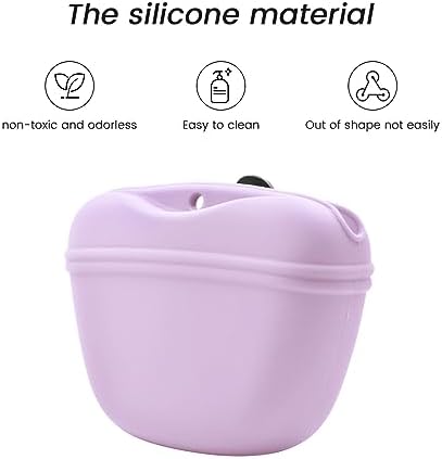 AUDWUD Silicone Dog Treat Pouch with Clicker Magnetic Closure Secure Clip