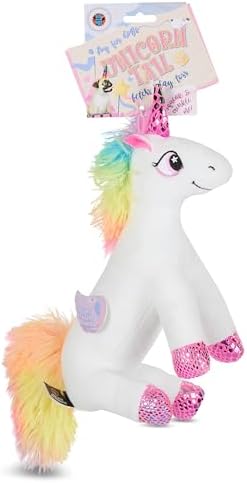 Bow Wow - Unicorn Squeaky Plush Dog Toy with Crinkle Sound | Fun Food & Novelty Shape | Durable Canvas & Soft Plush Toy for Toss | Tug & Fetch | Interactive Puppy Toy for Small & Medium Dogs (1 Count)