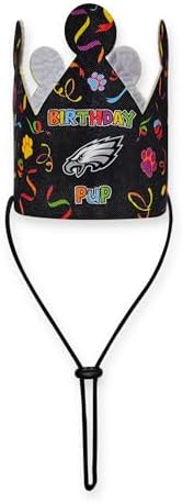 NFL Philadelphia Eagles Pet Birthday Crown, NFL Dog Birthday Party Set and Costume, Licensed Dog & Cat Birthday Party Hat, Football Team Costume Accessory, Pet Celebration Outfit